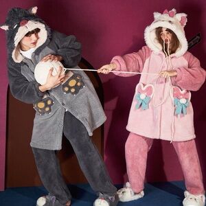 Disney Marie Cat Pink Fleece Pajama Set - Ultra Warm